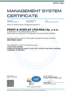 Certyfikat Systemu Zarządzania ENG